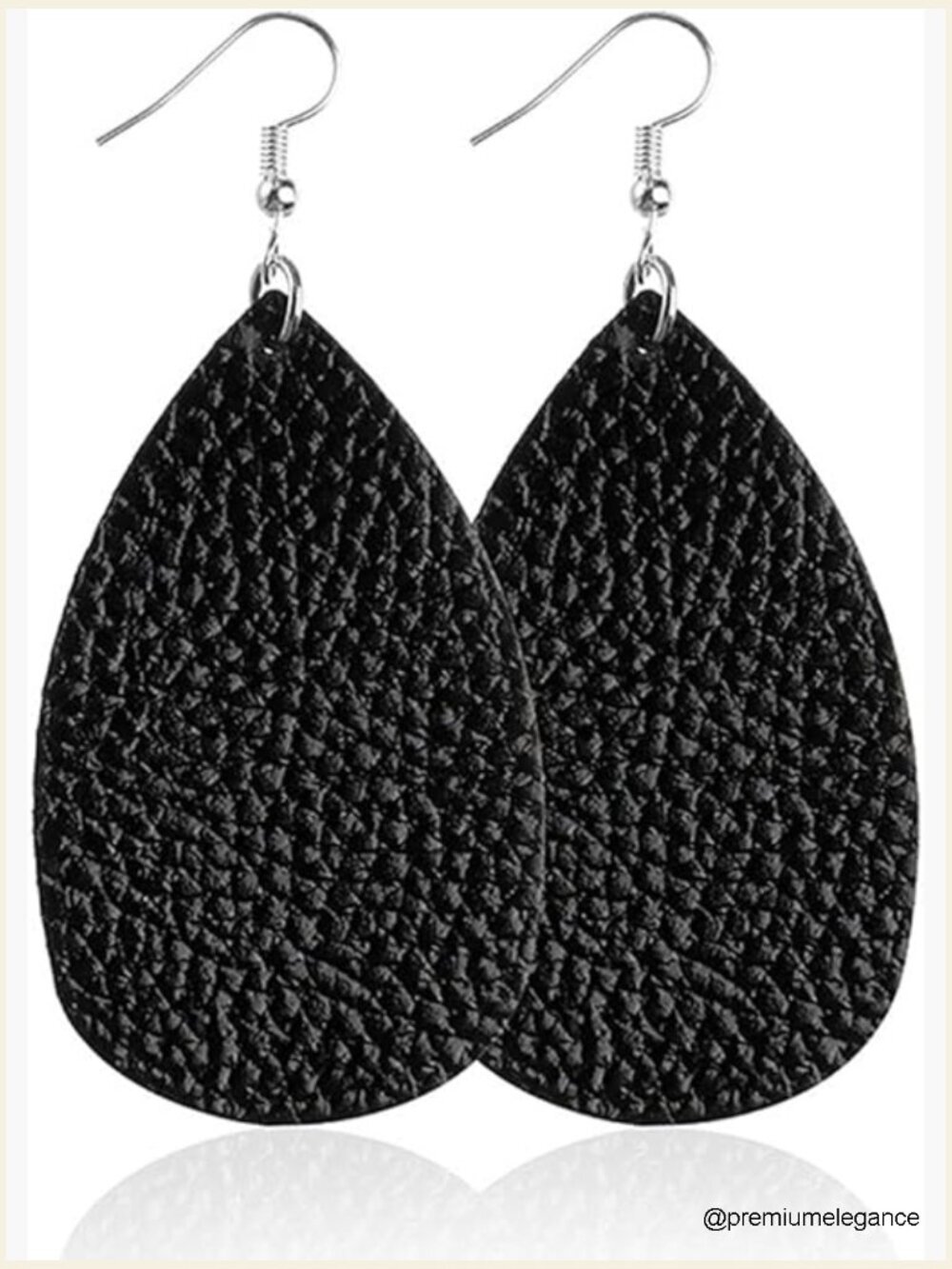 Teardrop Faux Leather Dangle Earrings Lightweight Nickel Free